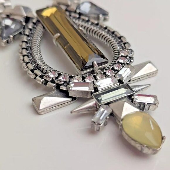 Necklace Stella and Dot Eclipse Necklace Silver Tone Pendant Statement Stunning - Picture 2 of 7